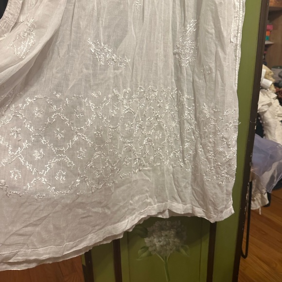 Deadstock Vintage Indian Cotton Gauze white dress - Picture 8 of 10